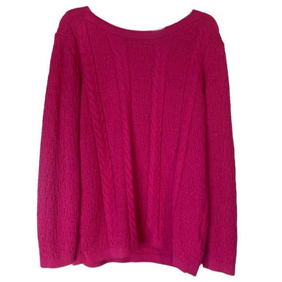Pink Oversized Cable Knit Sweater, Size Medium - Picture 1 of 14